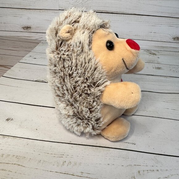 Hug Me Hedgehog Plush Stuffed Animal Red Heart Nose 7" Inter-American Products - Picture 2 of 6